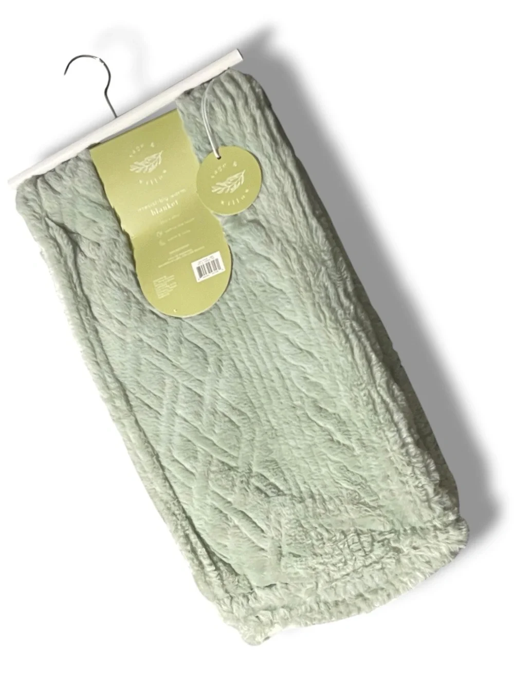 Sage and Willow Sage Green Cable Knit Baby Blanket Fluffy Plush 30x40